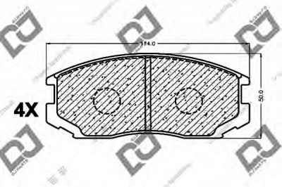 DJ PARTS bp1022 -  Комплект тормозных колодок, дисковый тормоз
